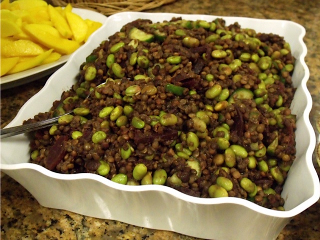 lentil beet edamame salad