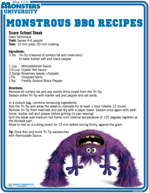 Monsters University Monstrous BBQ Recipes