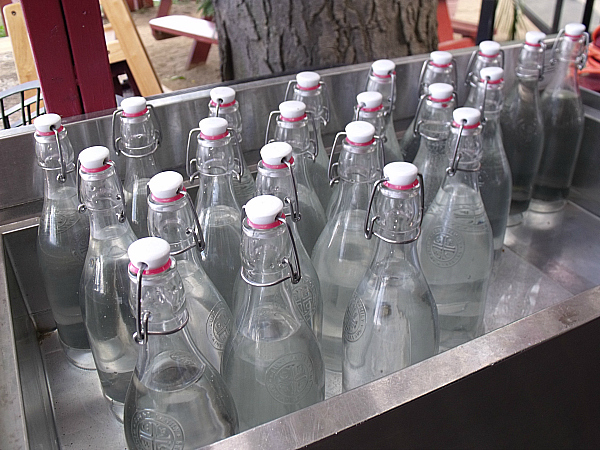 Glass Water Bottles - Waterfront Cafe - Chicago, IL