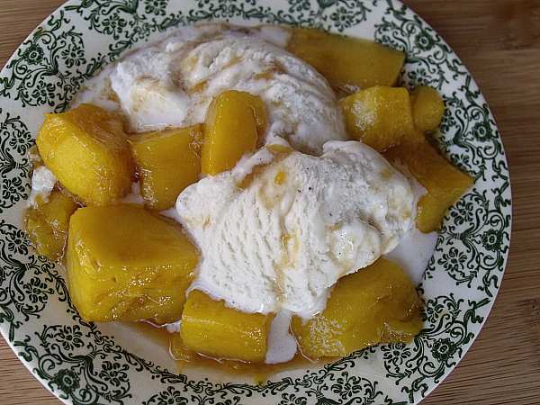 Roast Mango With Balsamic Vinegar Served Over Ice Cream - Mama Likes To ...