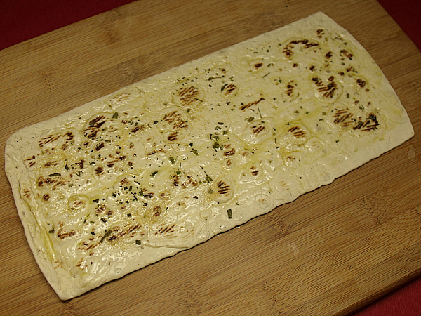 flatbread with olive oil garlic and herbs