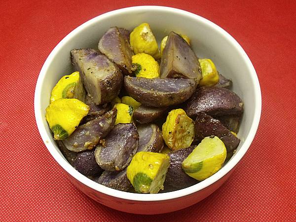 Purple Potatoes and Yellow Squash