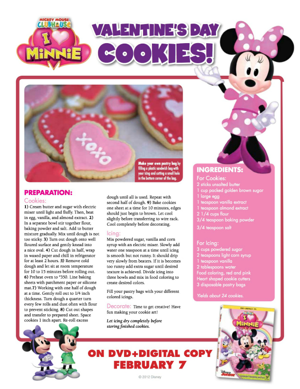 Disney Minnie Mouse's Heart Shaped Valentine's Day Cookies