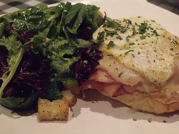 Brioche Croque Madame and salad