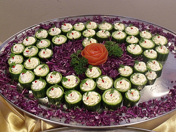 English Cucumbers Filled with Boursin Cheese