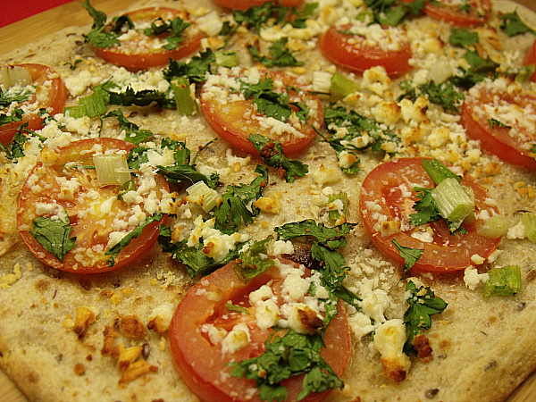 Vegetarian Cotija Cheese Flatbread Pizza