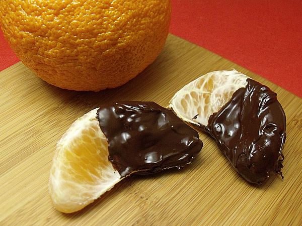 Bittersweet Chocolate Dipped Tangerines