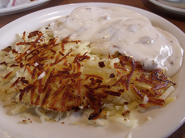 Denny's $2 Biscuit and Gravy with Hash Browns