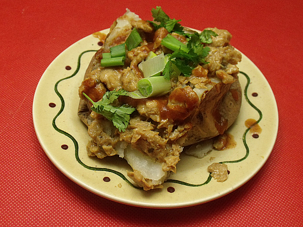 Vegan Gluten-free Carnitas Baked Potatoes