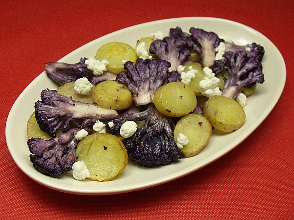 Roast Purple Cauliflower and Baby Potatoes