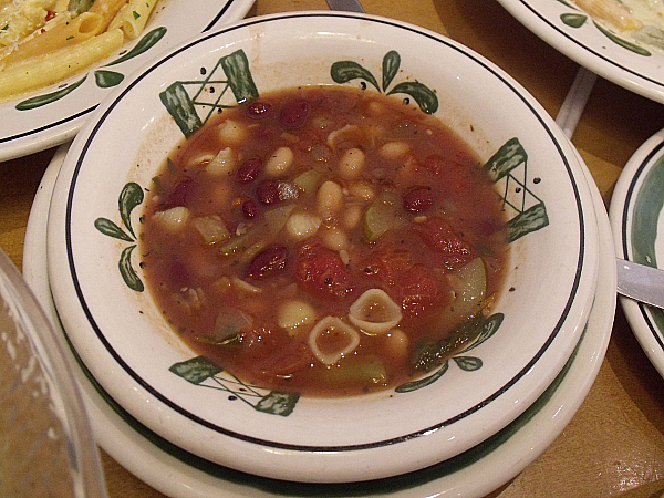 Minestrone Soup at Olive Garden Italian Restaurant - Orange, California