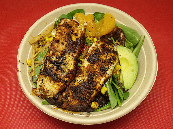 Chipotle Orange Salad with Blackened Tilapia