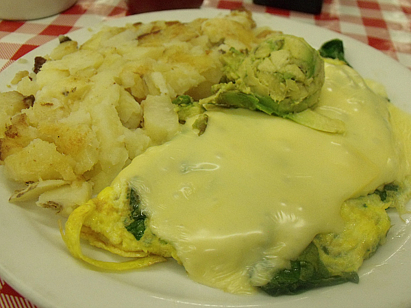 Spinach, Swiss Cheese and Avocado Omlette