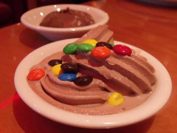 chocolate soft-serve with m&ms
