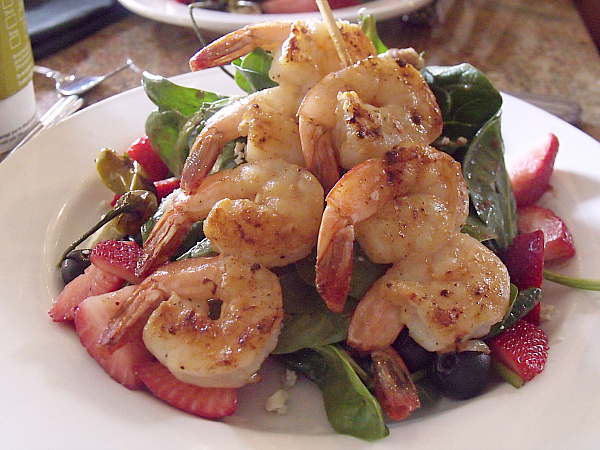 Tropical Spinach Salad with Lemon-Lime Shrimp