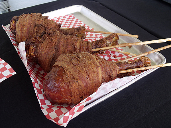 Deep-Fried Bacon-Wrapped Turkey Leg On A Stick - OC Fair
