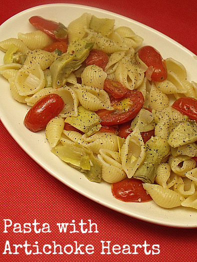 Pasta with Artichoke Hearts and Grape Tomatoes