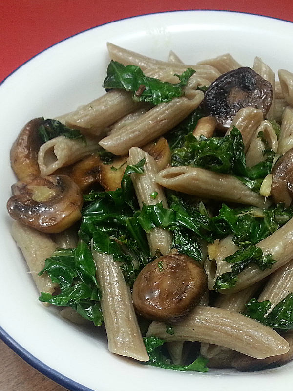 Pasta with Kale and Mushrooms