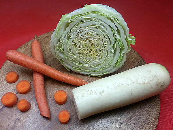Roasted Napa Cabbage, Carrots and Daikon