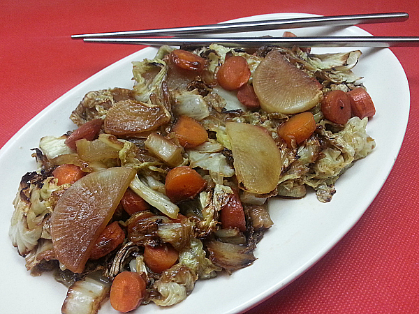 Roasted Napa Cabbage, Carrots and Daikon