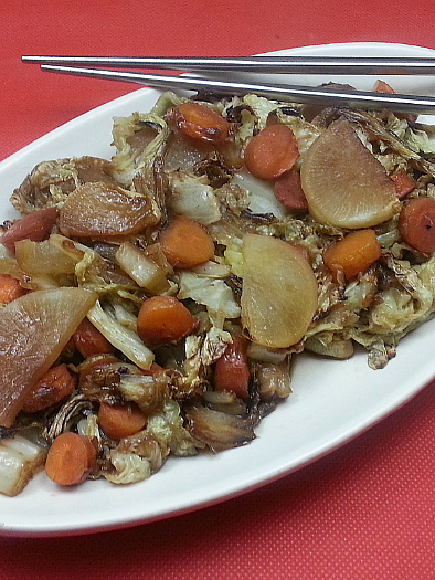 Roasted Napa Cabbage, Carrots and Daikon