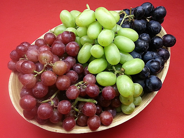 Red, Green and Black Muscato Grapes