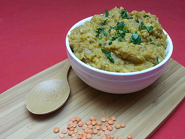 Slow Cooker Vegan Red Lentils with Pumpkin