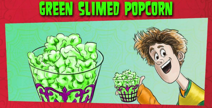 green slimed popcorn recipe