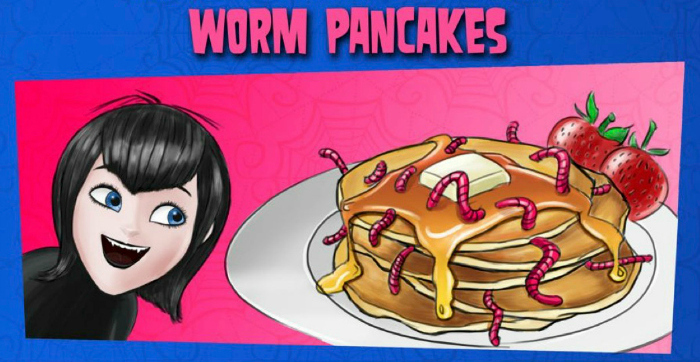 halloween worm pancakes recipe