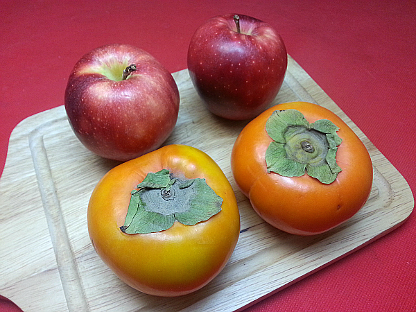 Fuyu Persimmons and Apples