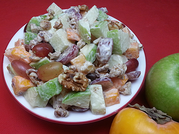 Apple Persimmon Waldorf Salad