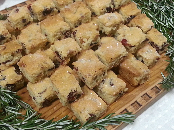 Cranberry Rosemary Pine Nut Shortbread Cookies