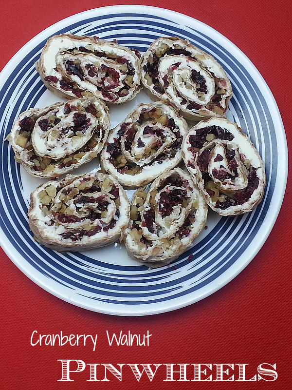 Cranberry Walnut Pinwheels Recipe made with Lavash