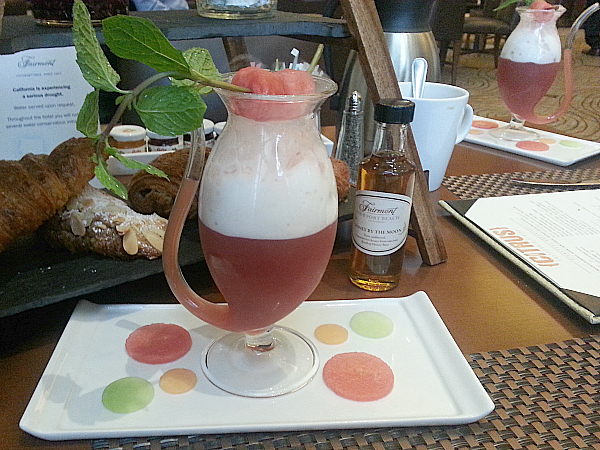 Watermelon Mint Juice at Citrus California Dining - Fairmont Hotel Newport Beach