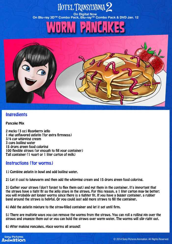 Halloween Worm Pancakes Recipe