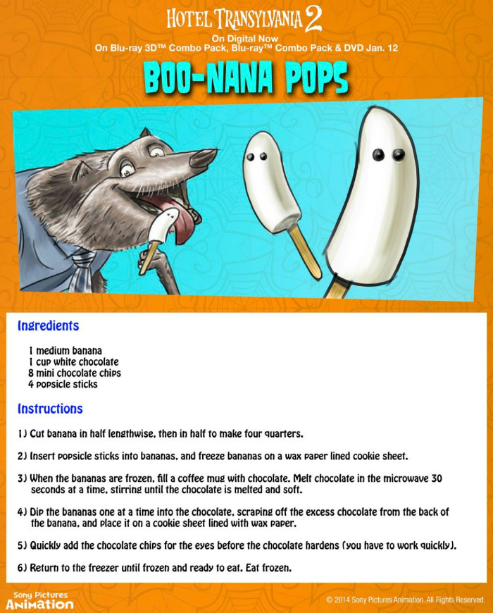 Halloween Boo-Nana Banana Pops Recipe