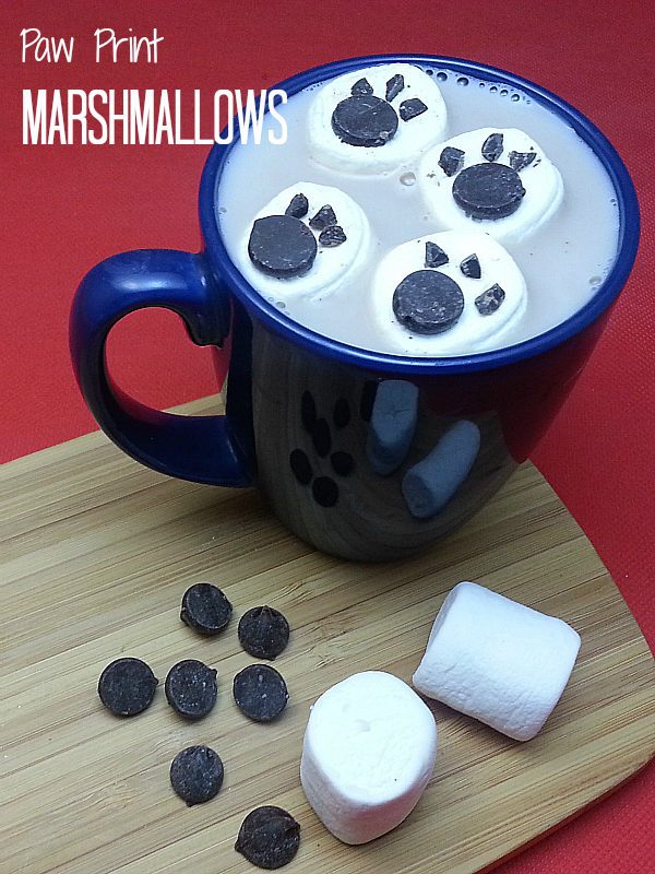 Polar Bear Paw Print Marshmallows for Hot Chocolate