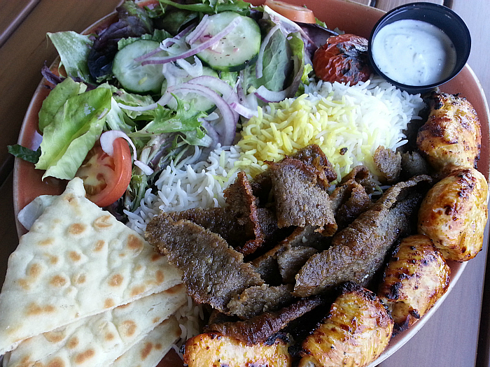 Chicken and Gyro Plate at Luna Grill - Dana Point, California