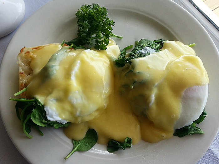 Eggs Benedict at Little River Inn Restaurant & Bar - Mendocino County, California