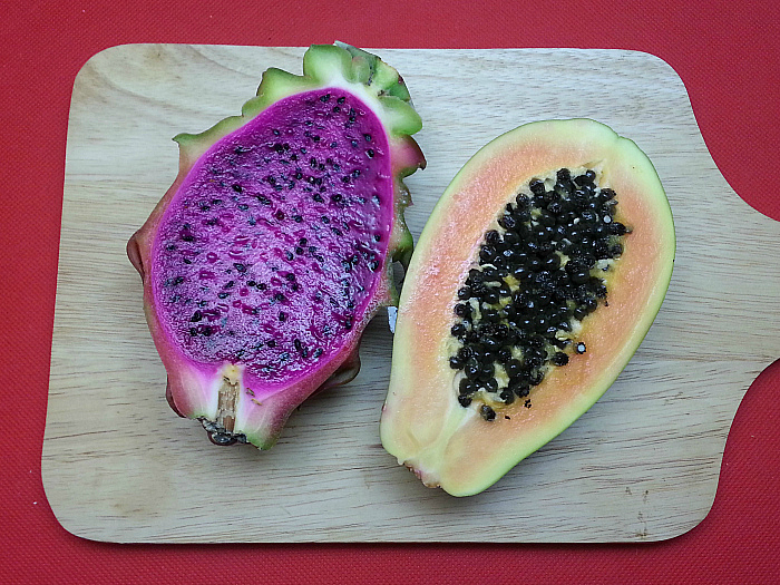 Dragon Fruit (Pitaya) and Strawberry Papaya