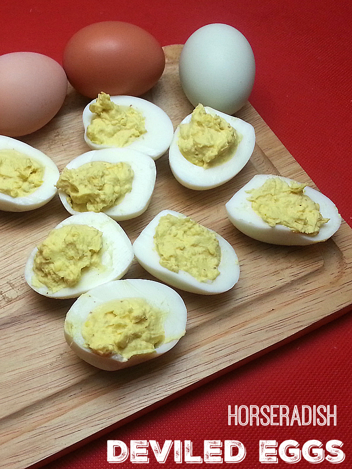 Horseradish Deviled Eggs Recipe - Appetizer for parties and a great way to use leftover Easter eggs