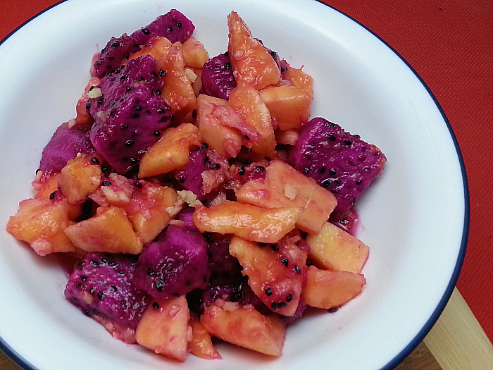 Papaya and Dragon Fruit Salad