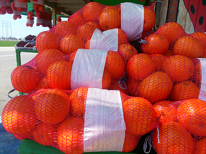 Oranges at Farm Stand on Hueneme Road in Oxnard, California