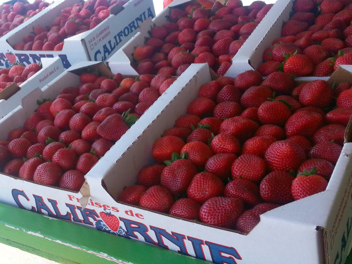 Strawberries at Farm Stand on Hueneme Road in Oxnard, California