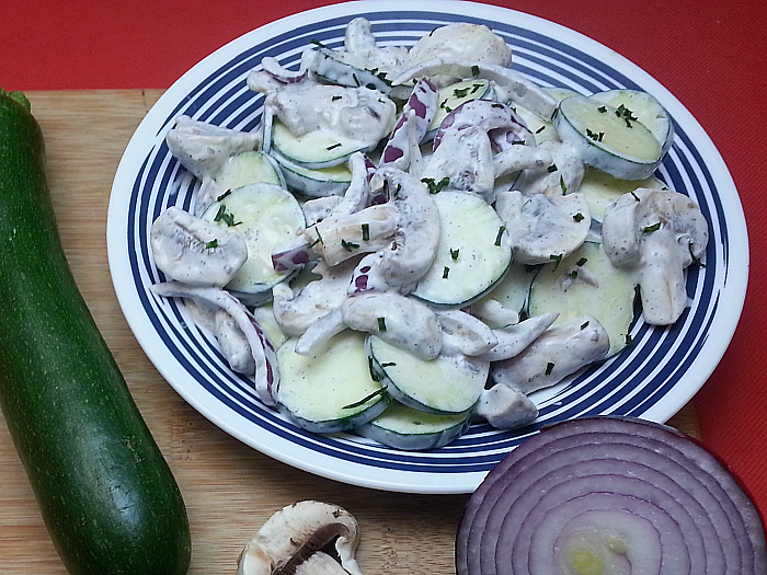 Zucchini Mushroom Salad