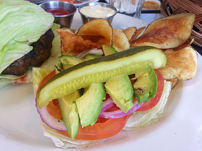 Lettuce Wrapped Cheeseburger at Kaiser Grille - Palm Springs, California