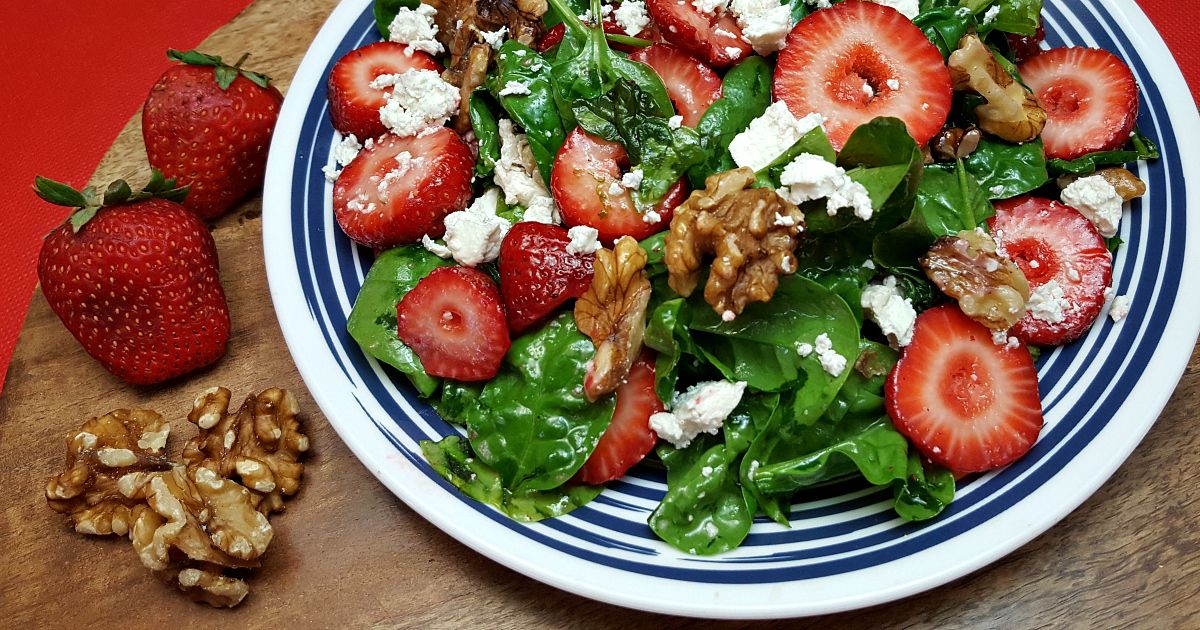 recipe strawberry feta cheese salad with walnuts