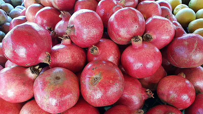 Pomegranates at SoCo Farmer's Market - Costa Mesa, California