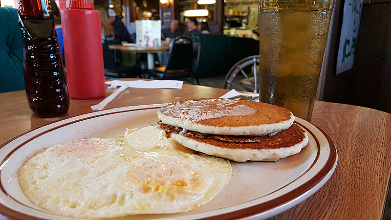 Eggs and Pancakes at Jack Ranch Cafe