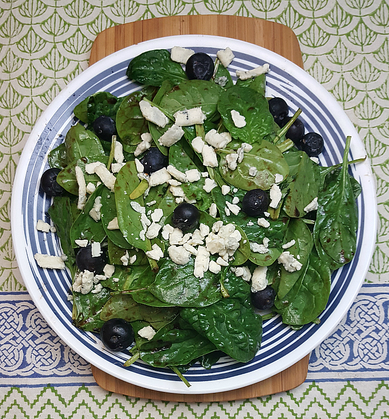 Blueberry Blue Cheese Salad with Blueberry Vinaigrette 